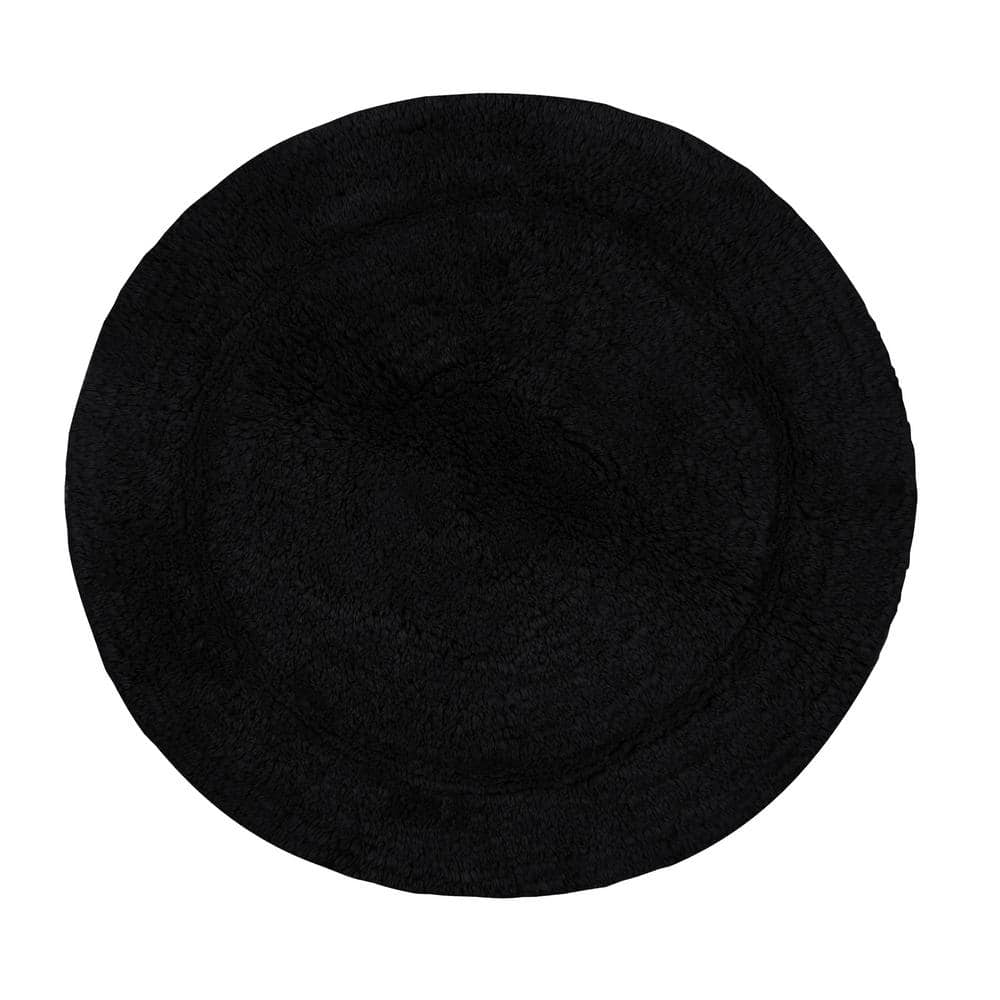 Luxurious Waterford Soft Plush Black Cotton Bath Rug