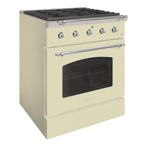 CLASSICO 30 in. 4 Burner Single Oven Dual Fuel Range with Gas Stove and Electric Oven in Off-White