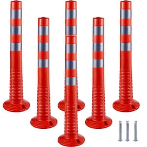 Traffic Delineator 30 in. H Delineator Post Kit with Base and Barrier Cones Orange Safety Cones (6-Piece)