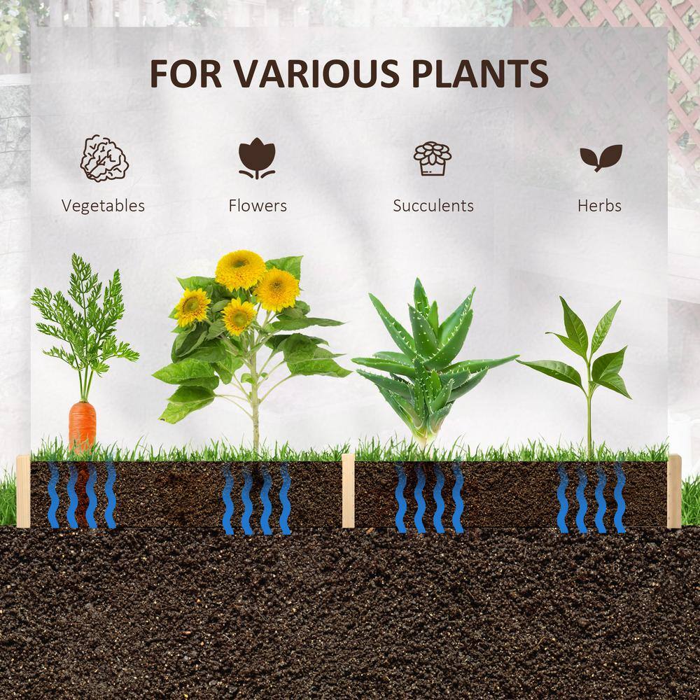 Natural Wood Hexagon Raised Garden Bed Planter for Outdoor Plants