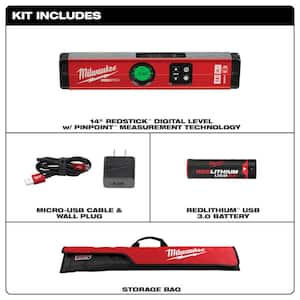 14 in. Redstick Digital Box Level with Pin-Point Measurement Technology