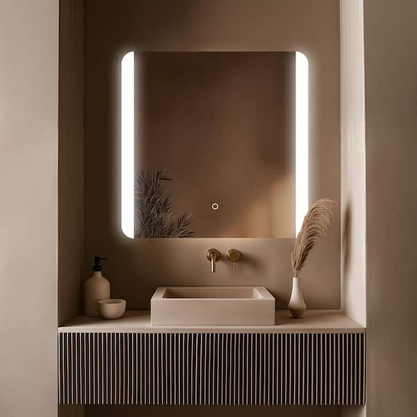 Sxiawe 36 in. W x 36 in. H Modern Rectangular Backlit LED Frameless Wall Mirror Bathroom Vanity Mirror