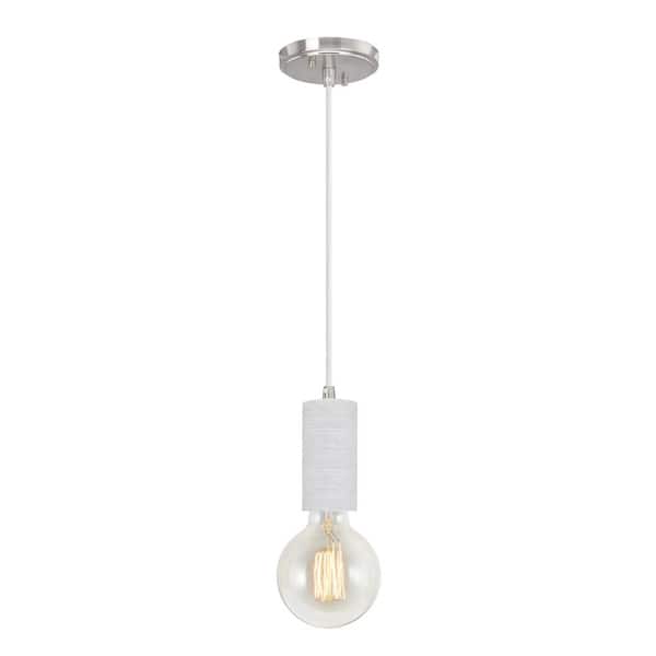 1-Light White Marble Mini Pendant