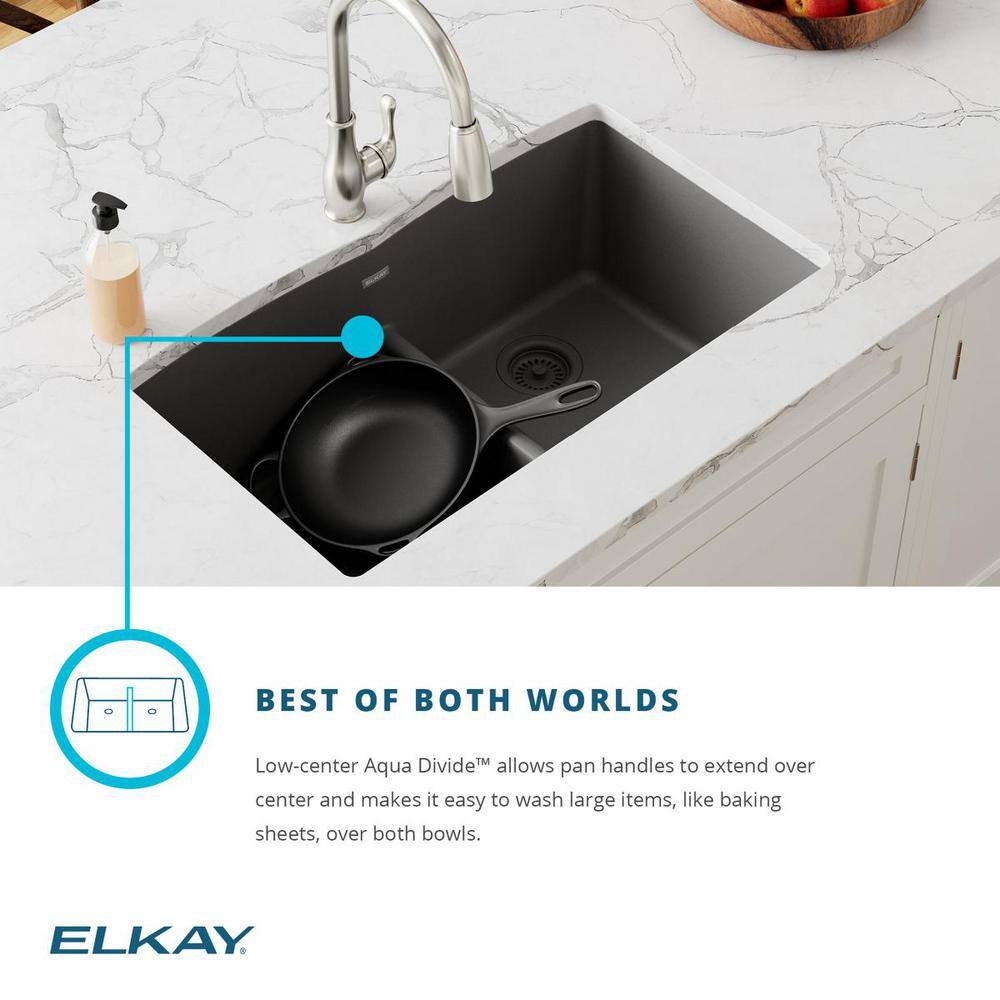 Greystone Quartz Double Basin Drop-In Kitchen Sink