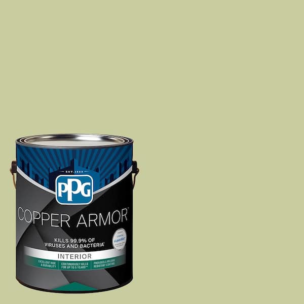 COPPER ARMOR 1 gal. PPG1119-4 Dancing Kite Eggshell Antiviral and Antibacterial Interior Paint with Primer