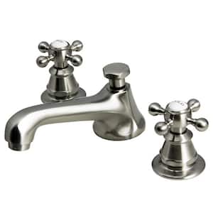 8 in. Widespread 2-Handle Century Classic Bathroom Faucet in Brushed Nickel with Pop-Up Drain