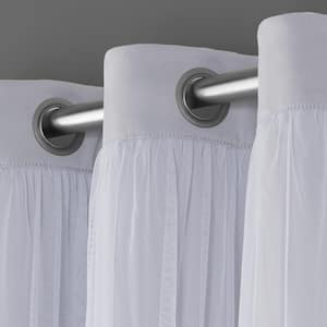 Catarina Cloud Grey Solid Lined Room Darkening Grommet Top Curtain, 52 in. W x 63 in. L (Set of 2)