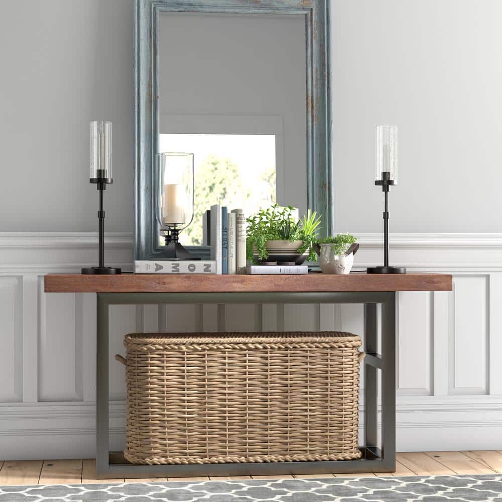 Black Bronze Nightstand Lamp with Seeded Glass Shade