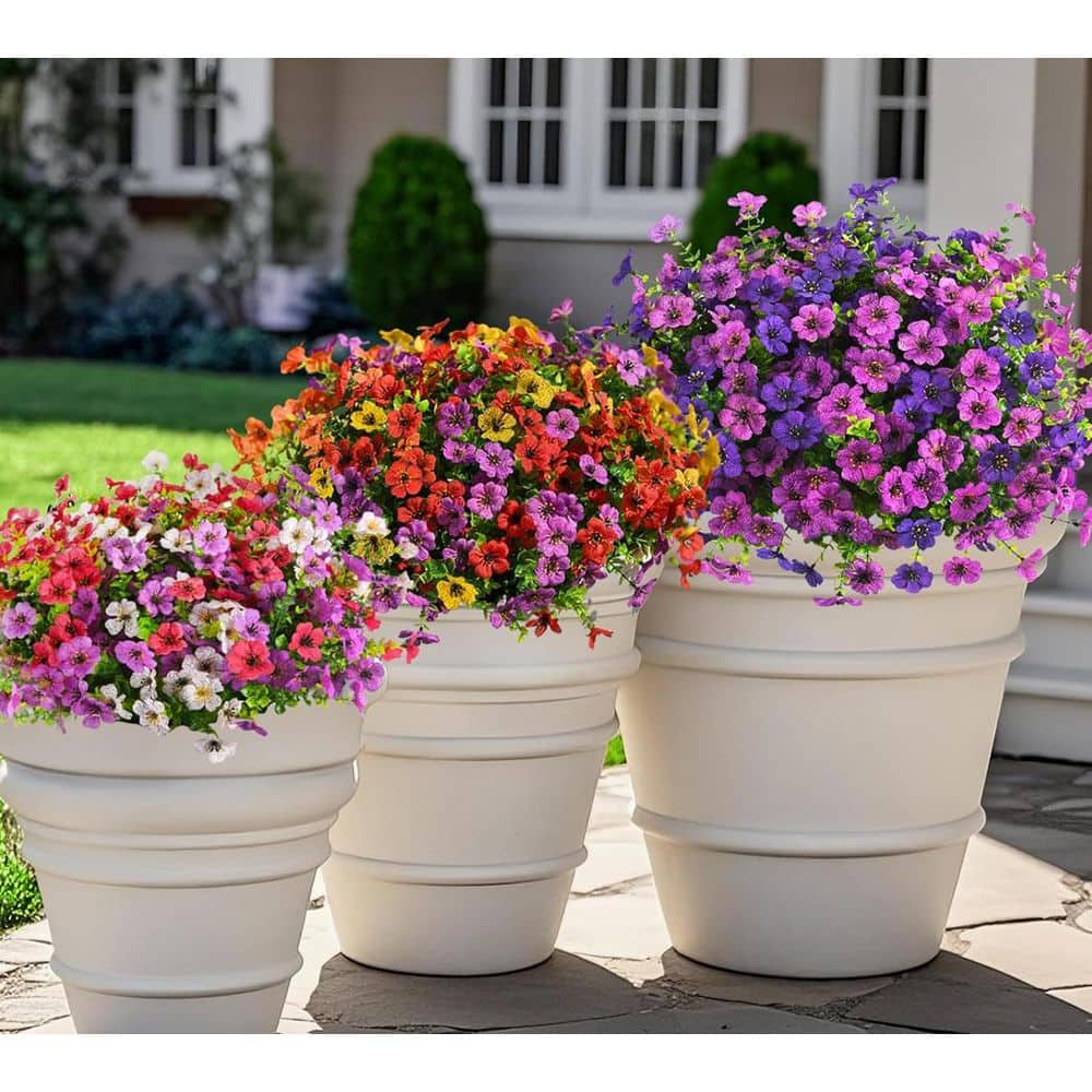 12 in. Multi-Colored Indoor/Outdoor 12-Bundles Artificial Flower Daisy