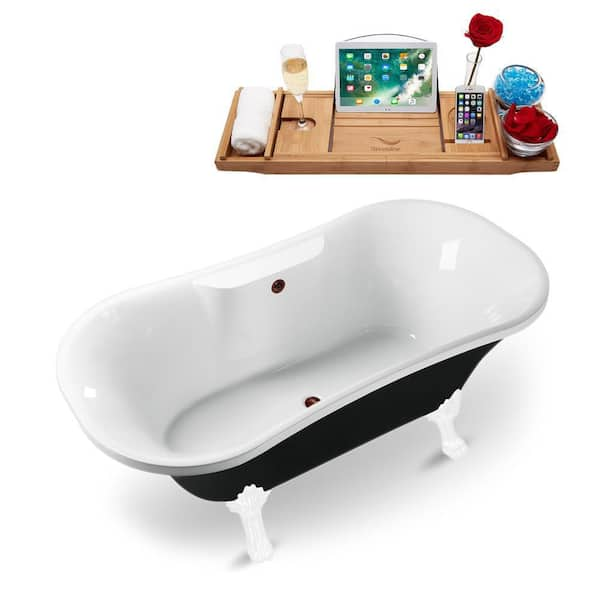 Custom White Clawfoot Bathtub Office Accessories Holder Mini Desk