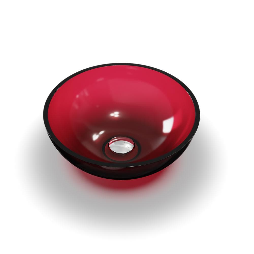 FAMYYT Translucent Modern Red Resin Round Vessel Bathroom Sink XJ