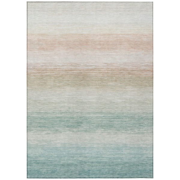 Chantille Machine Washable Indoor/Outdoor Abstract ACN2891 Aqua 10 ft. x 14 ft. Area Rug