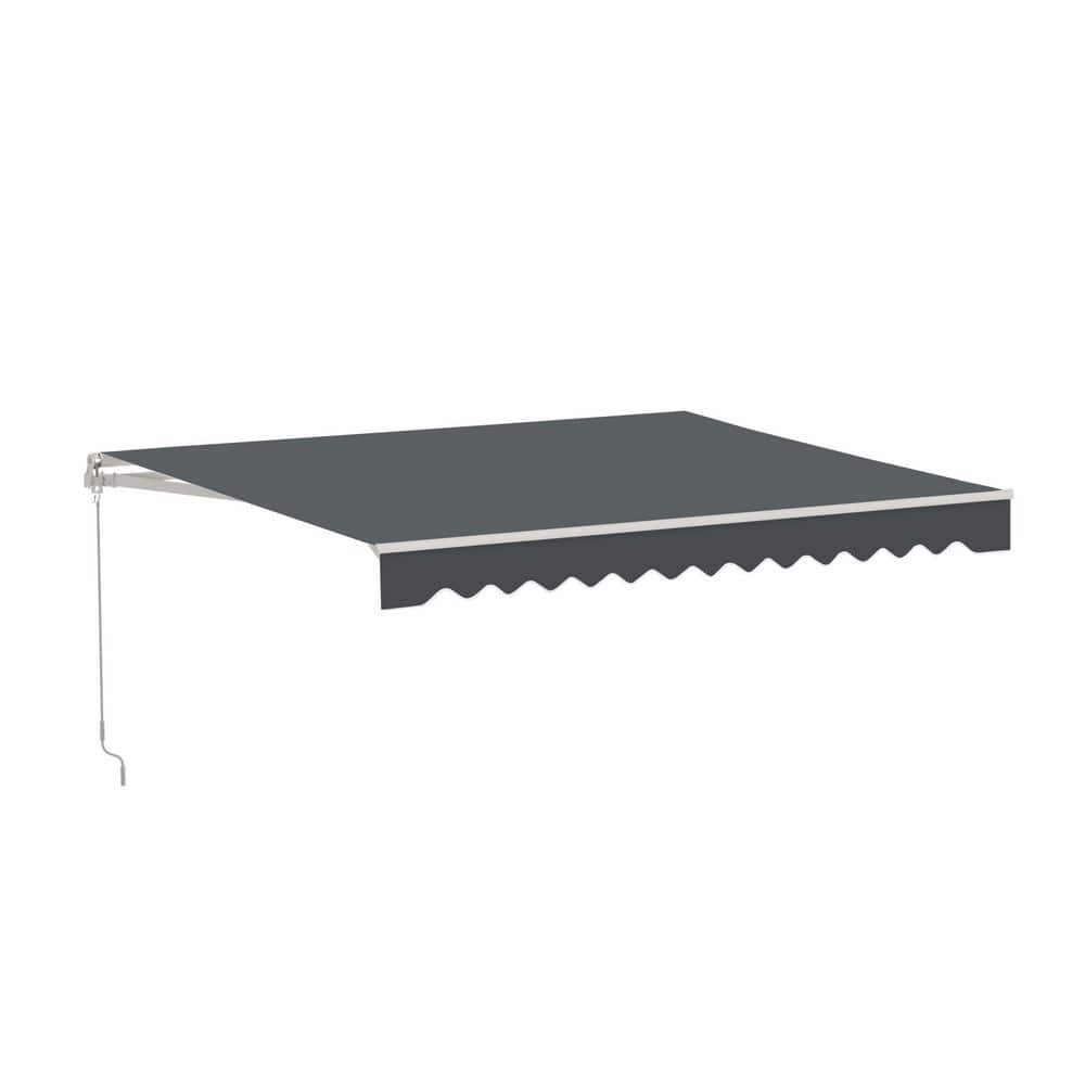 10 ft. Caribbean Polyester Manual Retractable Home Patio Canopy Awning 8 ft. Projection in Grey price history on PriceWatchPro