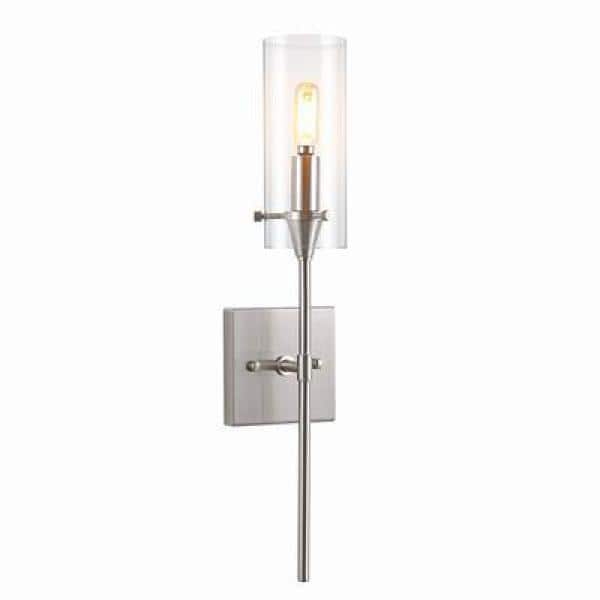 Cato Brushed Nickel LED Vanity Light with Clear Glass Shade