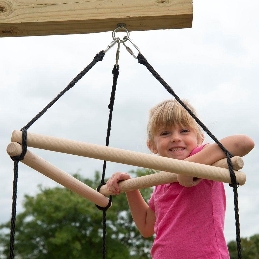 7-Foot Triangle Wood and Rope Climbing Ladder