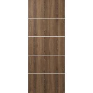Optima 4H 18 in. x 84 in. No Bore Solid Composite Core Pecan Nutwood Composite Wood Interior Door Slab