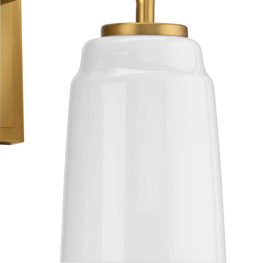 Spenser Brushed Gold and Opal Glass 4-Light Vanity Fixture