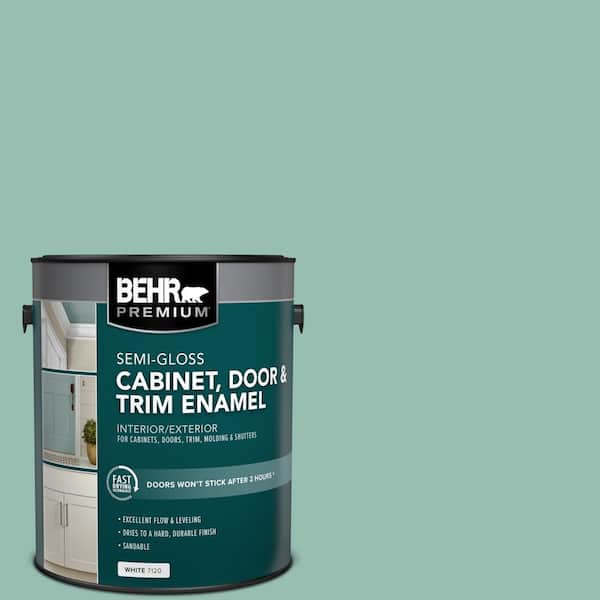 BEHR PREMIUM 1 gal. #PPU12-07 Spring Stream Semi-Gloss Enamel Interior/Exterior Cabinet, Door & Trim Paint
