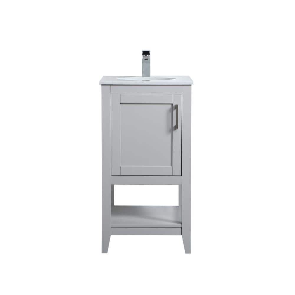 Simply Living 18 in. W x 19 in. D x 34 in. H Bath Vanity in Grey with Calac