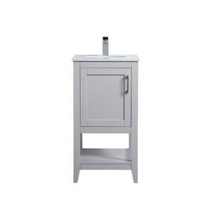 Timeless Home 18 in. W x 19 in. D x 34 in. H Single Bathroom Vanity in Grey with Calacatta Quartz