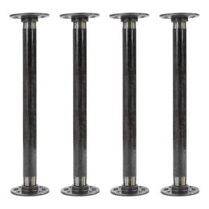 1/2 in. x 30 in. Black Steel Pipe Table Legs (Pack Of 4)