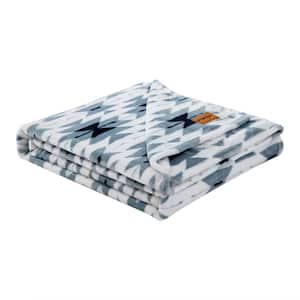 Navajo Blue Plush Fleece 50X70 Throw Blanket