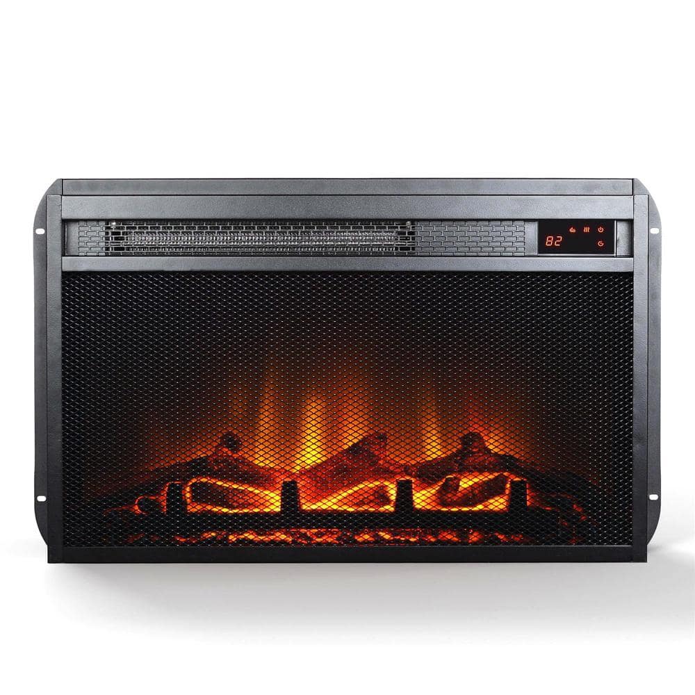 Ameriwood Home 23 in. x 14 in. Electric Fireplace Insert with Mesh Front  with Remote, Black HD14395 - The Home Depot