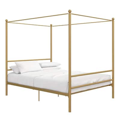 Kora Gold Metal Queen Canopy Bed
