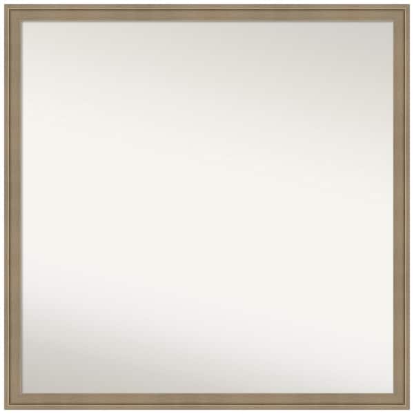 Amanti Art Florence Light Brown 27.75 in. x 27.75 in. Non-Beveled Casual Square Framed Wall Mirror in Brown