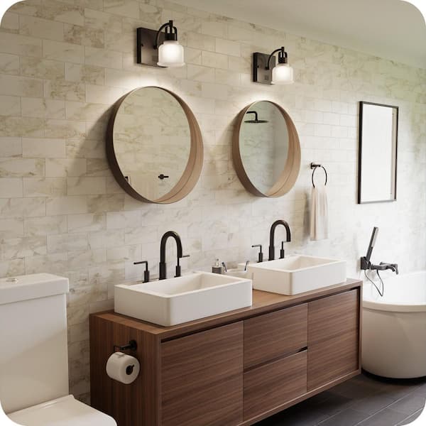 Globe Rockhill 6 in. 1-Light LED Wall Sconce Vanity Light Matte