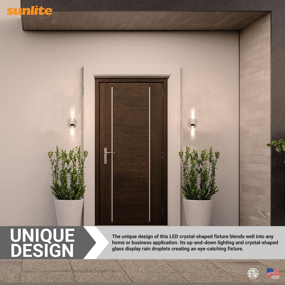Brushed Nickel LED Crystal Shape Wall Sconce
