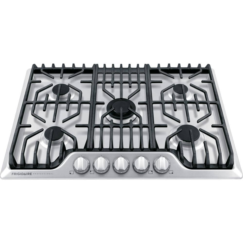 Professional 30 in. 5 Burner Gas Cooktop in Stainless Steel with Power Burner -  Frigidaire, FPGC3077RS