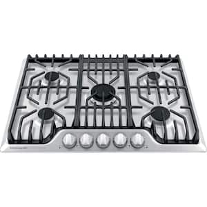 Professional 30 in. 5 Burner Gas Cooktop in Stainless Steel with Power Burner