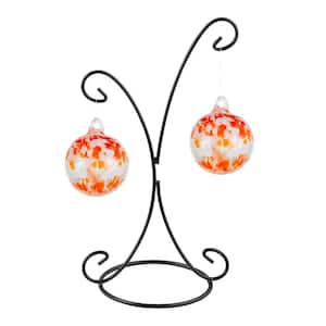 Tree Of Life 2 4 in. Multi-Color Nova Hand Blown Glass Ball with Metal Antique Bronze Finish Stand