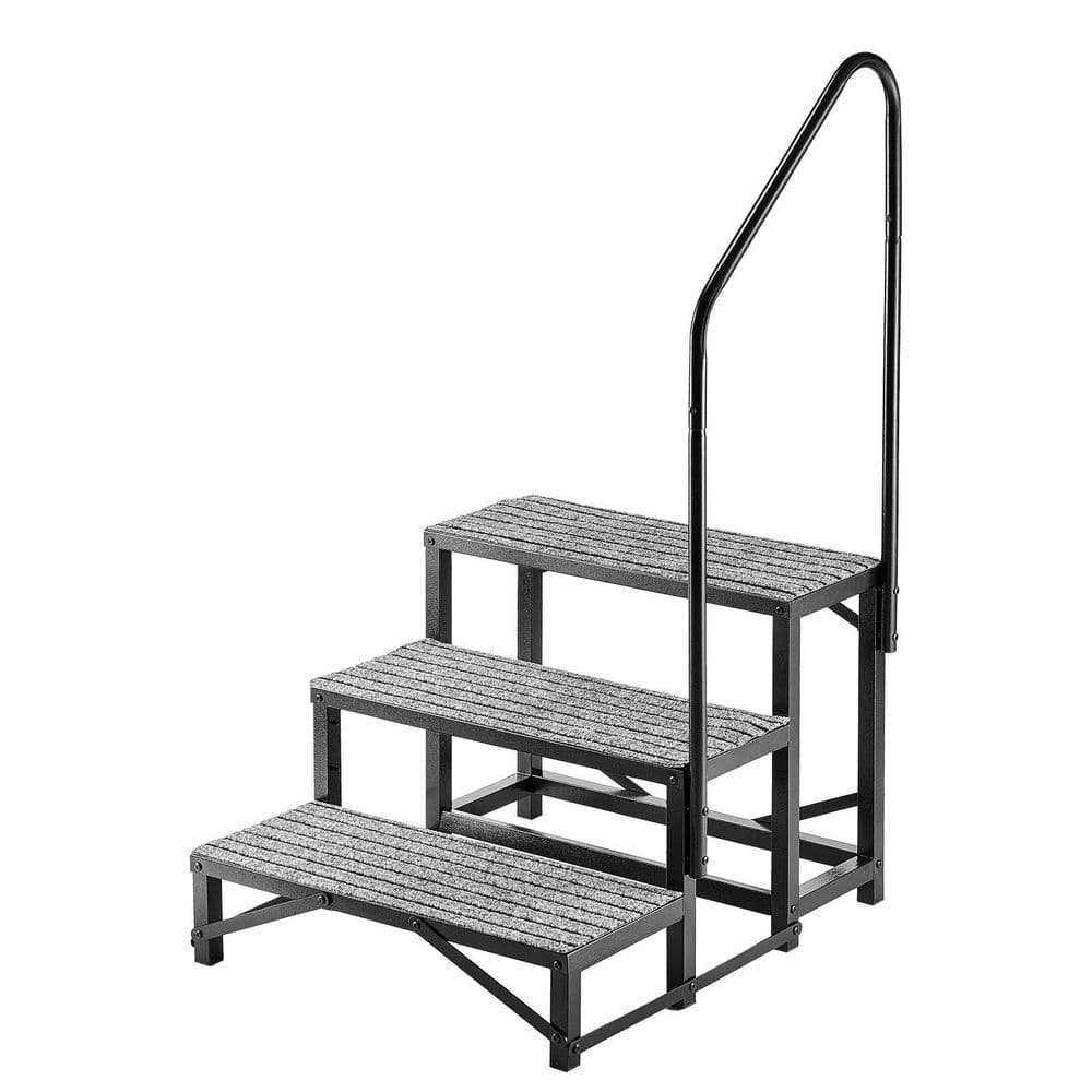 Step With Rails Portable VEVOR RV Steps with Handrail, 3 Steps, 660 lbs. Load Capacity, Heavy ...