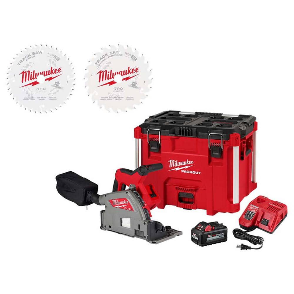 Milwaukee M18 FUEL 18V Lithium-Ion Brushless Cordless 6-1/2 in. Plunge Track Saw Kit W/Carbide Finish and General Purpose Blades