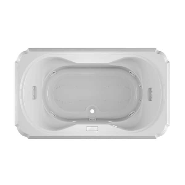 JACUZZI MARINEO SALON SPA 72 in. x 42 in. Rectangular Combination Bathtub with Center Drain in White