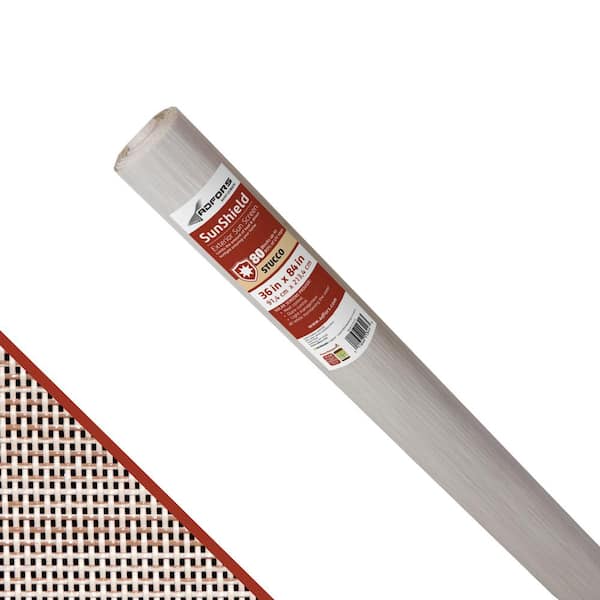 Saint-Gobain ADFORS 36 in. x 84 in. Stucco Polyester Sunshield 80 Solar Screen Roll for Windows, Doors and Shades