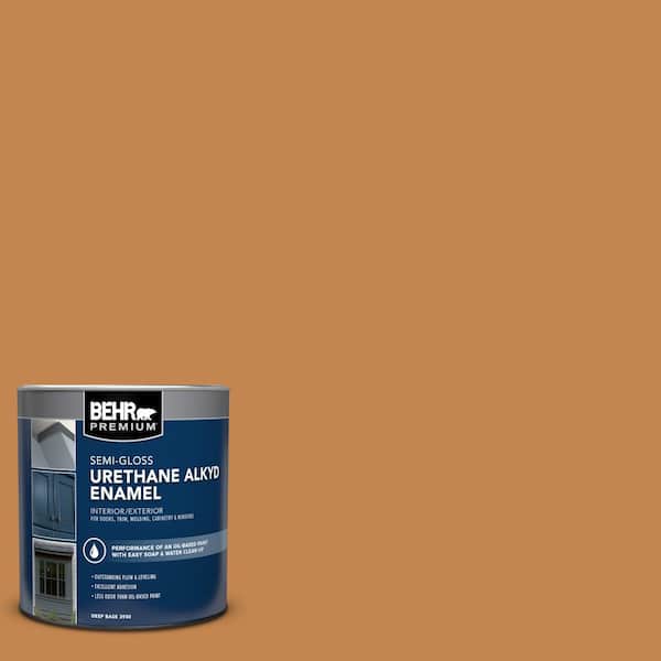 1 qt. #PPU4-03 Butter Rum Semi-Gloss Enamel Urethane Alkyd Interior/Exterior Paint