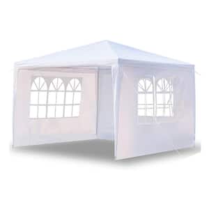 SERGE 10 ft. x 10 ft. White Outdoor Gazebo Canopy Camping with 4-Sides Walls Waterproof