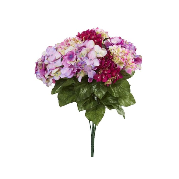 Nearly Natural 19 in. Hydrangea Artificial Plant (Set of 3)