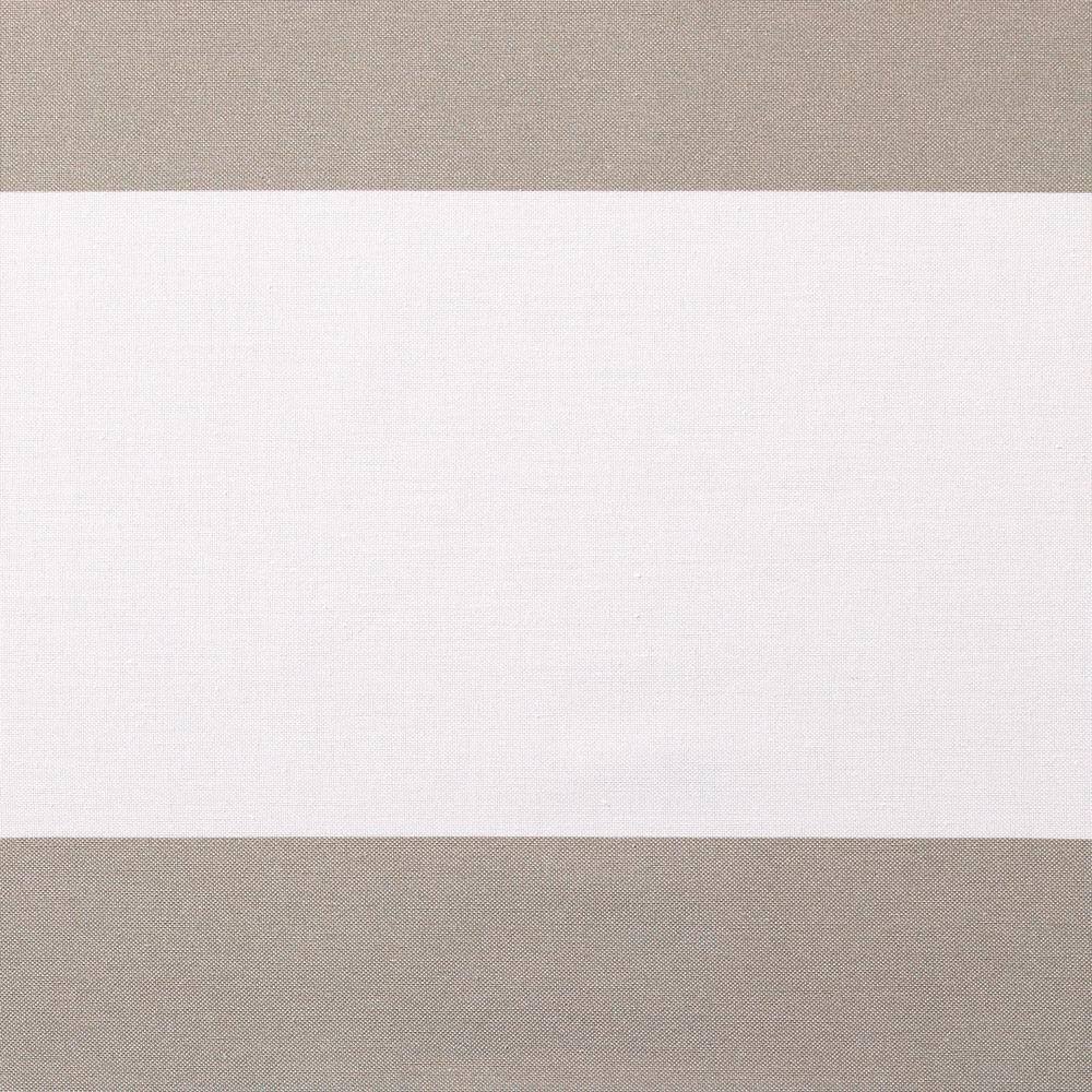 Taupe and White Cotton-Polyester Cabana Stripe Grommet Curtains