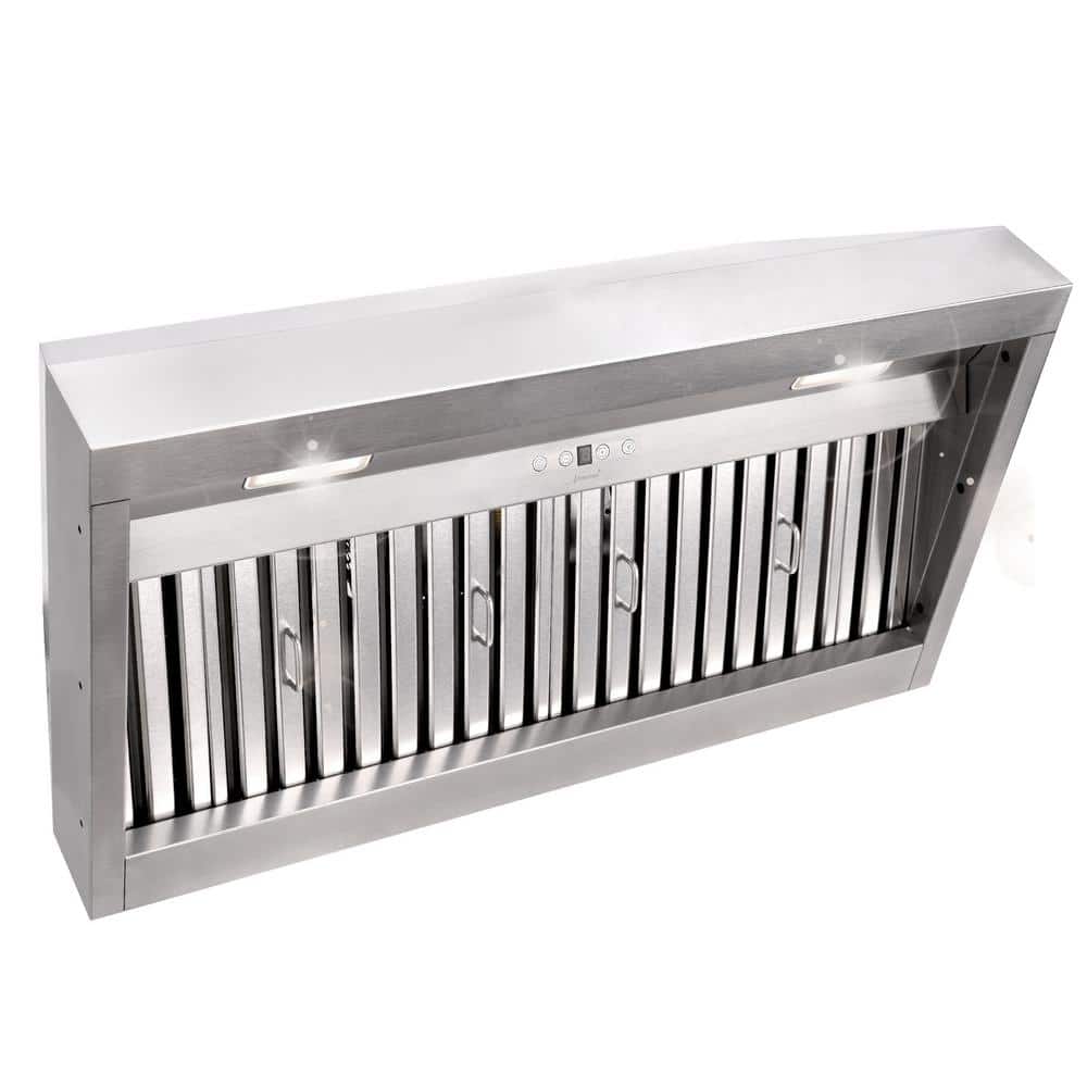 36 Inch Stainless Steel Insert Range Hood with LED Lights