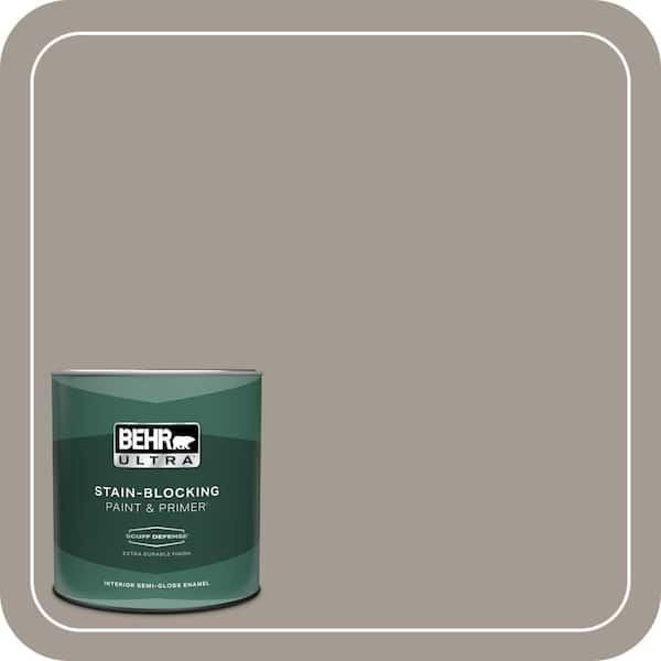BEHR ULTRA 1 qt. #BXC-54 River Pebble Extra Durable Semi-Gloss Enamel Interior Paint & Primer
