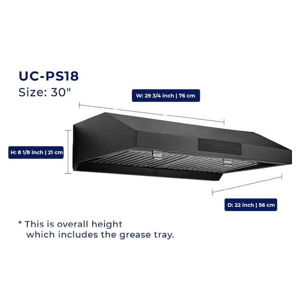 HAUSLANE 30 in. Ducted Under Cabinet Range Hood with 3-Way Venting