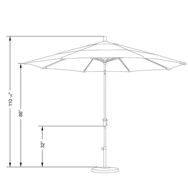 California Umbrella 11' Patio Umbrella in Woven Sesame 