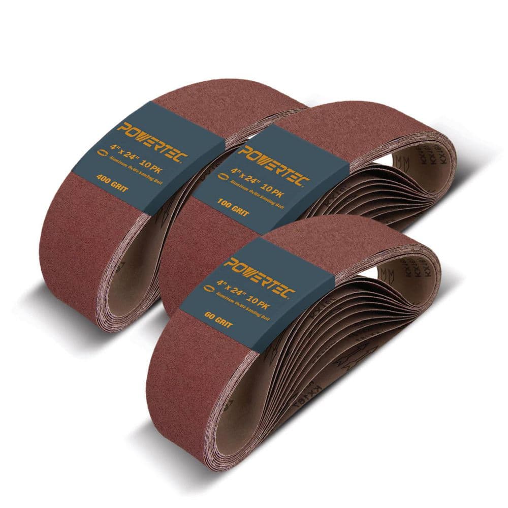 4 in. x 24 in. Sanding Belts Assortment, 10 Each of 60/100/400 Grits, Aluminum Oxide for Makita Belt Sander (30-Pack) price history on PriceWatchPro