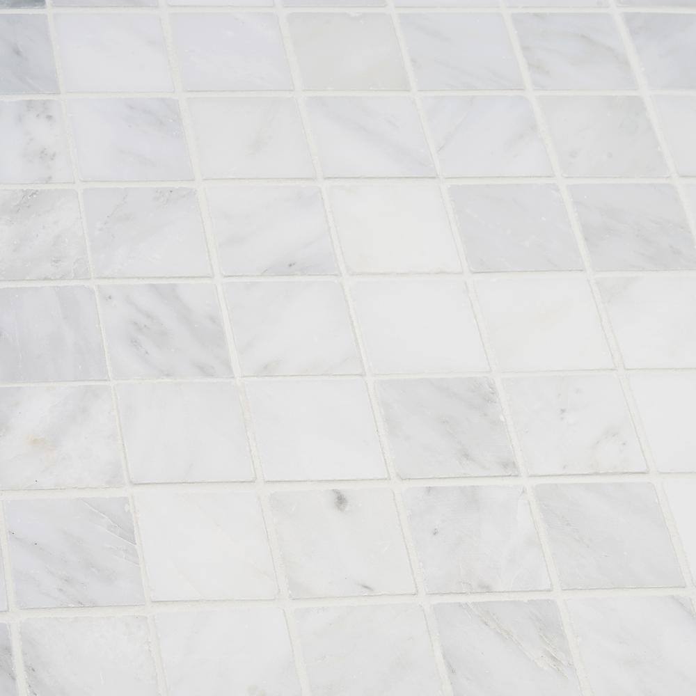 White 12x12 Honed Marble Mosaic Tile