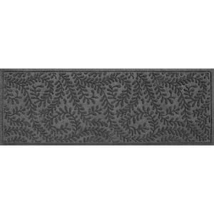 WaterHog Boxwood Charcoal 22 in. x 60 in. PET Polyester Indoor Outdoor Runner Doormat