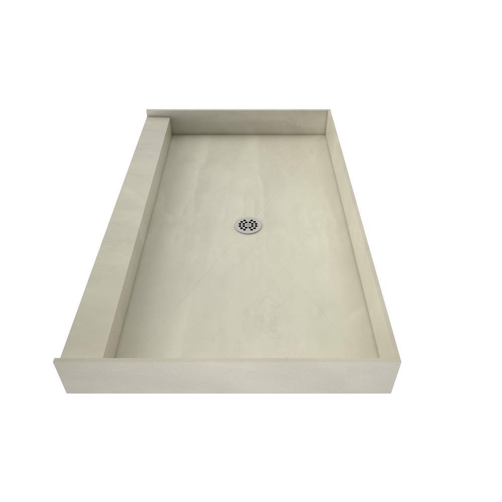 Tile Redi 60" x 30" Off-White Polyurethane Shower Base with Center Drain